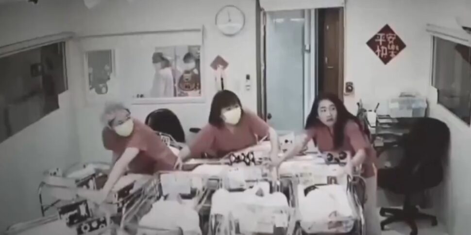 Earthquake in Taiwan, video of nurses running to protect newborns