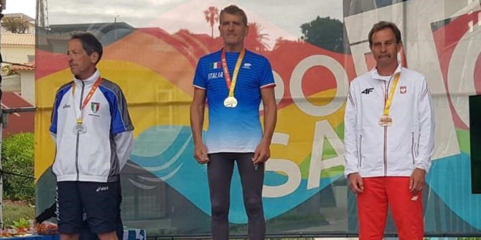 10 km walk, gold medal for Edoardo Alfieri from Catanzaro at the European Masters Championships in Portugal