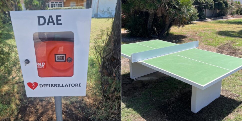 Furnari, a semi -automatic defibrillator positioned near the playful area and the two seaside beaches in Tonnarella