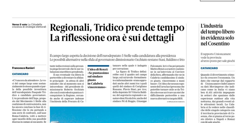 Press review 19-08-2025 Calabria Editions