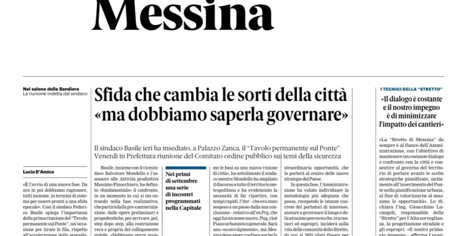 Press review 20-08-2025 Messina edition