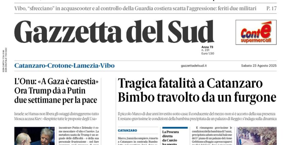 Press review 23-08-2025 Calabria Editions