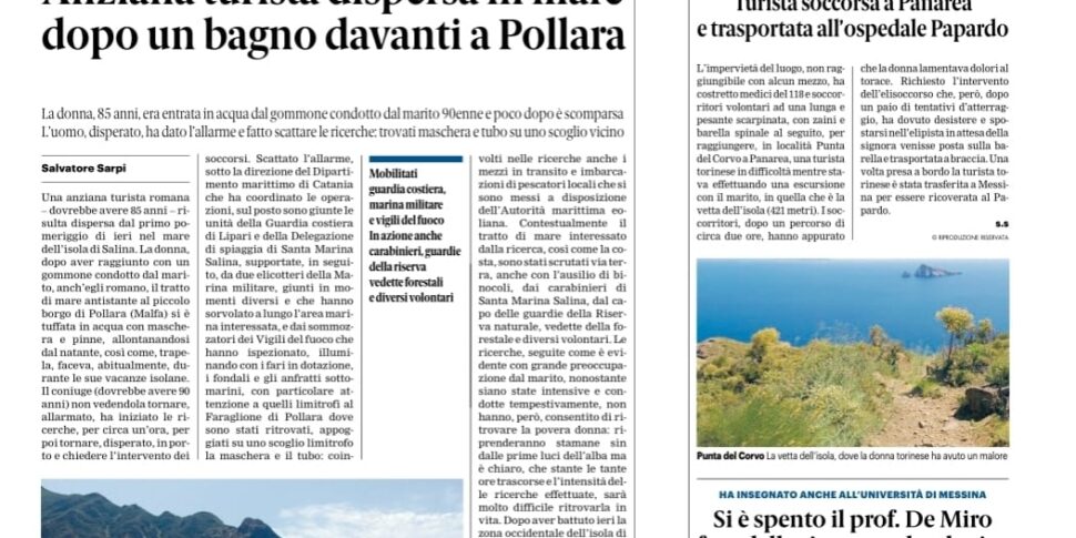 Press review 30-08-2025 Messina edition