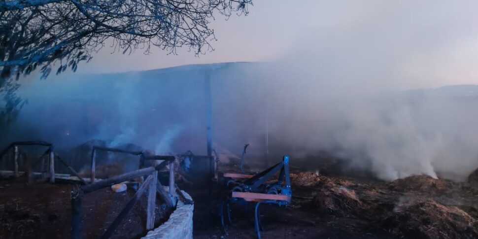Castrovillari, Fire damages the farm: a mild injured