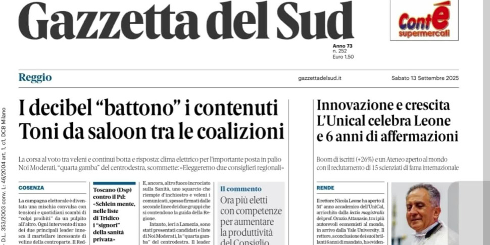 Press review 13-09-2025 Calabria Editions