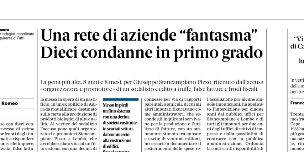 Press review 20-09-2025 Messina edition