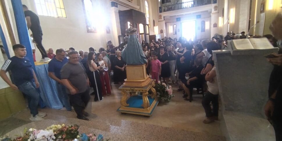The statue of the Madonna di Polsi transported by the Sanctuary in Aspromonte to the parish church of San Luca