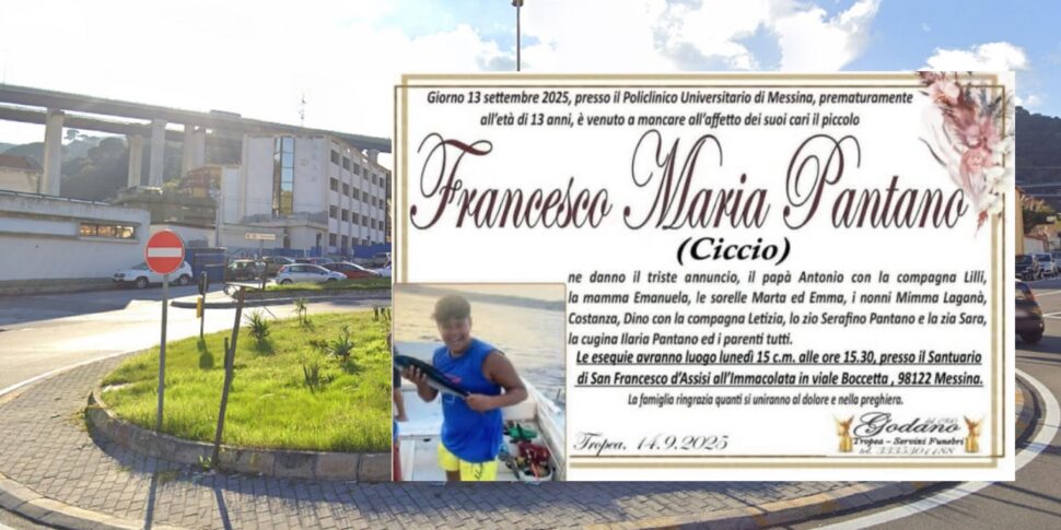 Tomorrow the funeral of Francesco Pantano, the 13 -year -old who died after the monopot accident in Messina