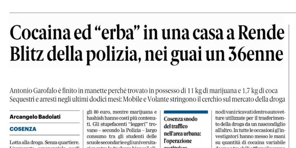 Press review 12-01-2026 Calabria editions