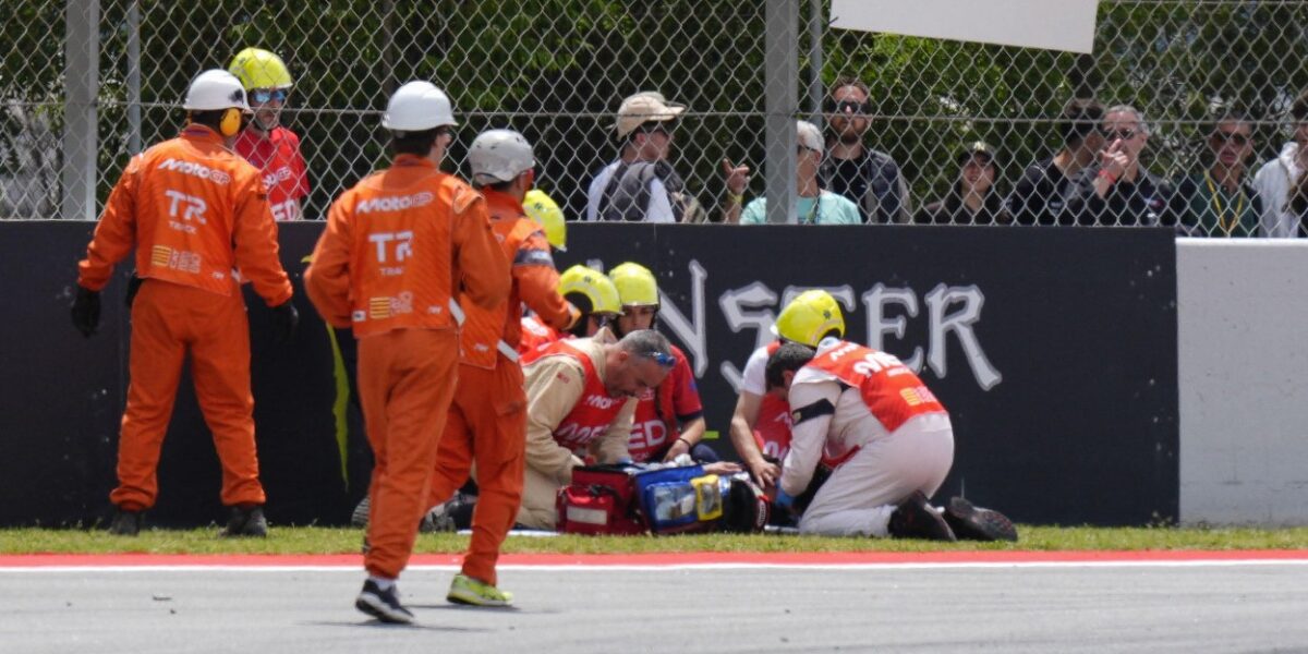 Catalonia GP: Di Giannantonio wins. Very bad accident for Marquez, Bagnaia, Marini and Zarco also crash