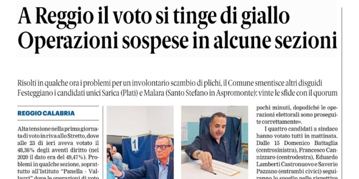 Press review 05/25/2026 Calabria editions