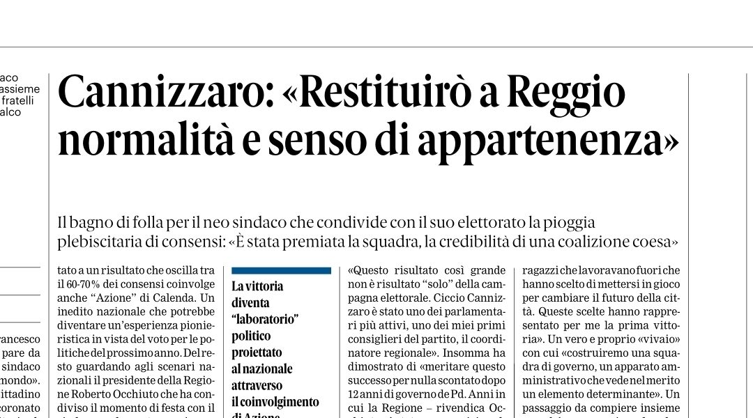 Press review 26-05-2026 Calabria editions