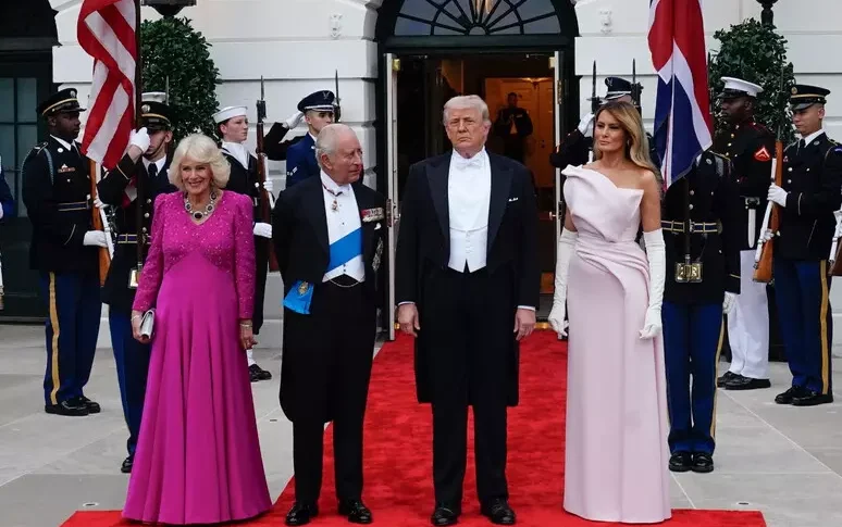 Trump at dinner with King Charles, "The USA has defeated Iran"