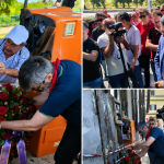 Amin, Ullah, Sai and Waseem: Amendolara is marching for you. Landini and Mininni lay two wreaths of flowers, Schlein is also there