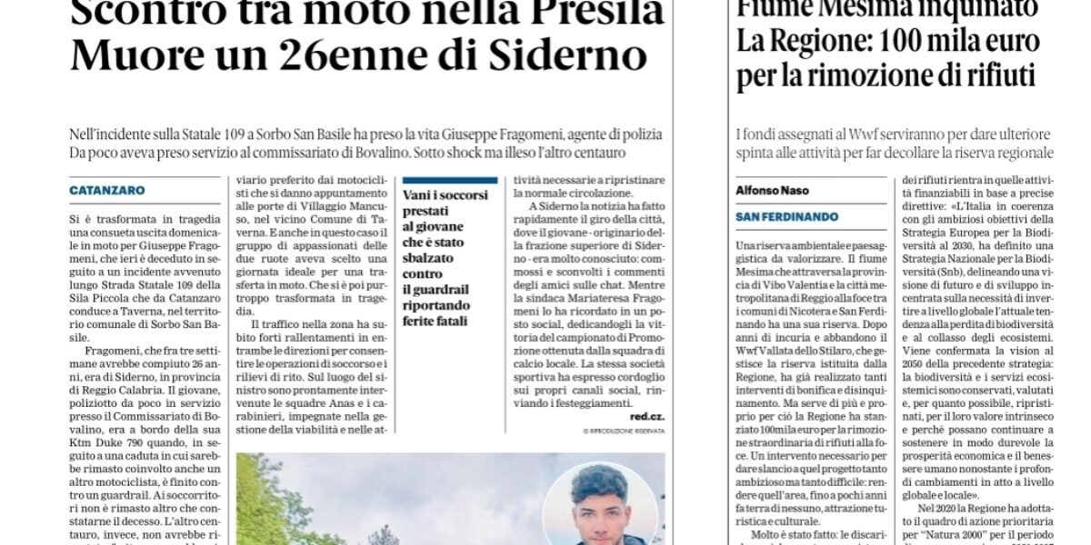 Press review 01-06-2026 Calabria editions