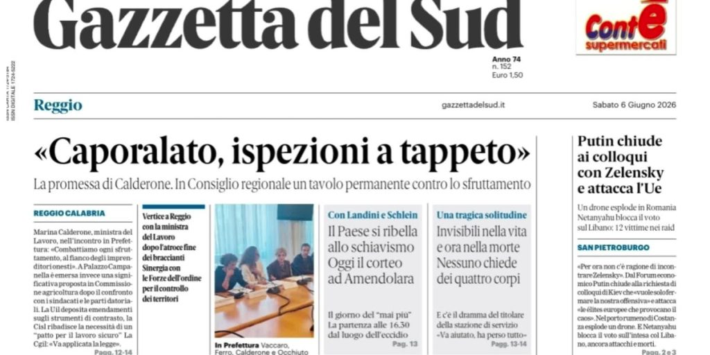 Press review 06-06-2026 Calabria editions