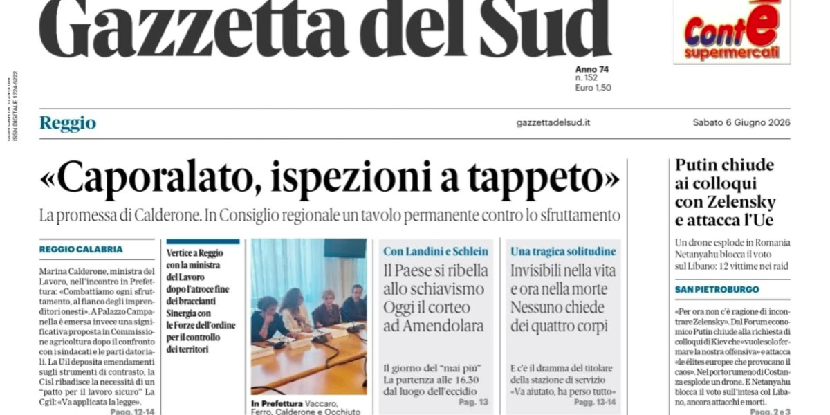 Press review 06-06-2026 Calabria editions
