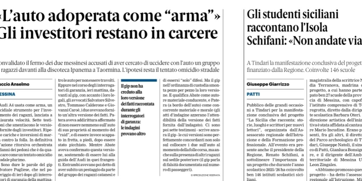 Press review 06-06-2026 Messina edition