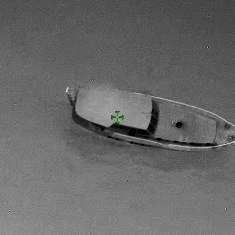 A still image taken from the full Frontex video of the boat's journey before the shipwreck off the coast of Steccato di Cutro on 26 February 2023. Inside the boat there were around 180 migrants crammed. 88 people died in the shipwreck, 25 children under 12 years old. Rome, 22 March 2023 ANSA/FRONTEX+++ EDITORIAL USE ONLY -NO SALES- NO ARCHIVE. NPK