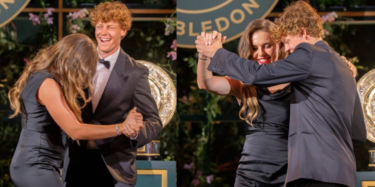 A few steps and smiles, Sinner with Noskova for the Wimbledon champions' dance. And England celebrates it