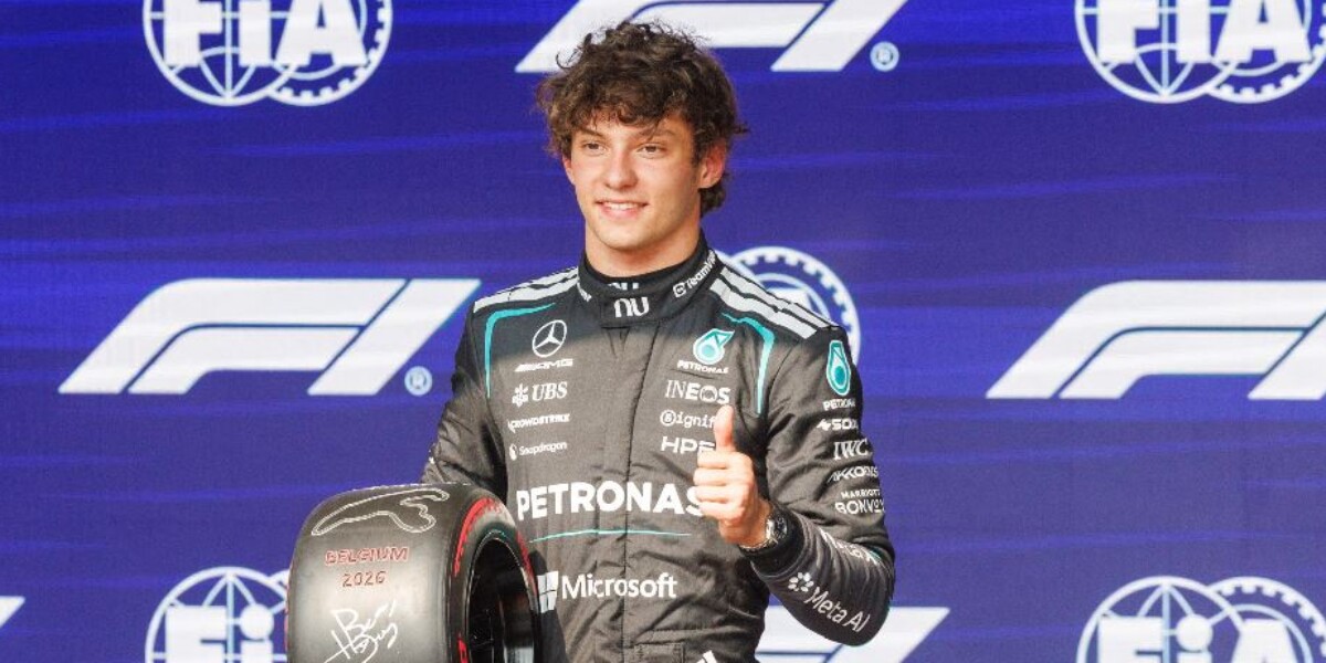 Antonelli's triumph in Belgium: Leclerc's Ferrari is second, Hamilton fourth. Russell retired