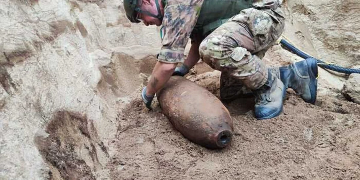 Laureana di Borrello, an airplane bomb from the Second World War neutralized