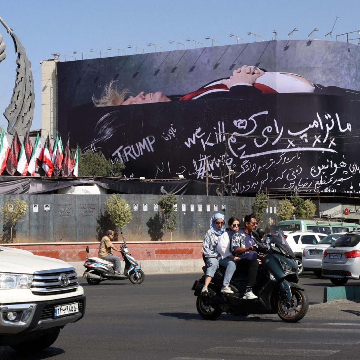In Tehran huge mural with Trump in a coffin