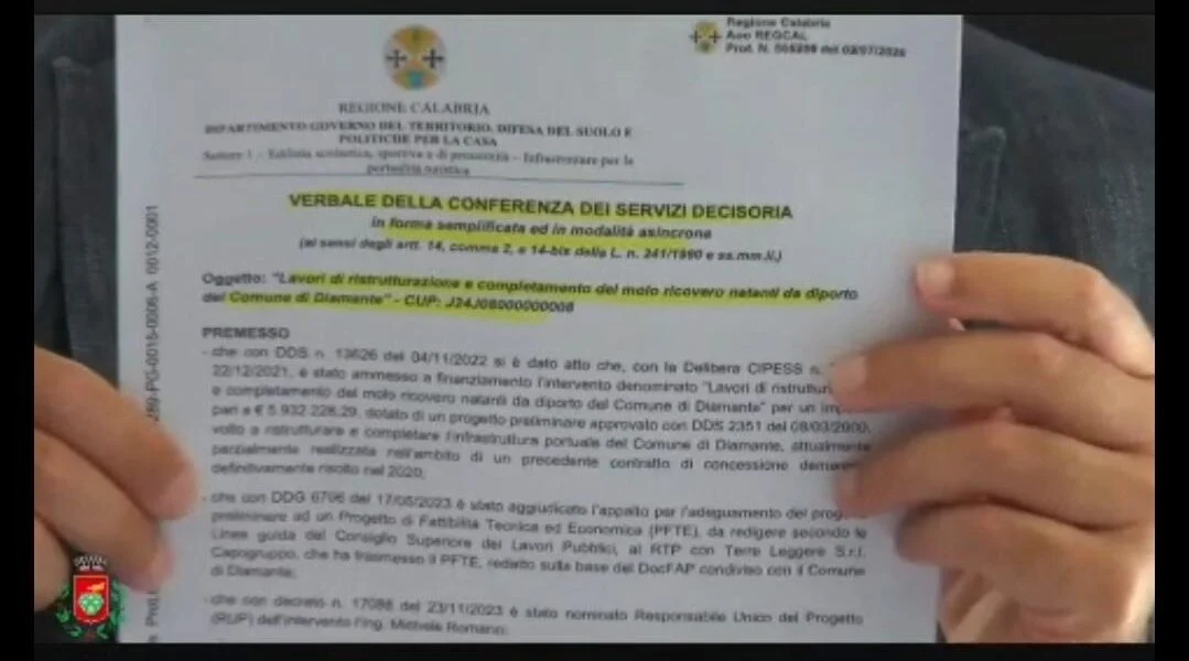 Porto di Diamante, the services conference concluded: «Now the contract for the works»