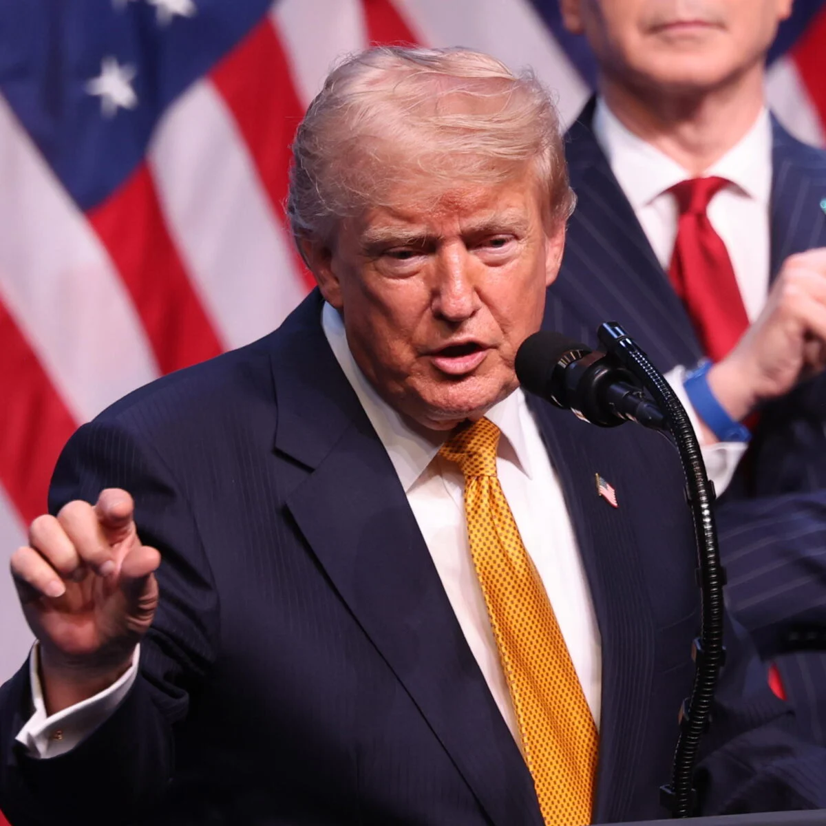 epa13098800 US President Donald Trump speaks during a press conference at the 2026 NATO summit in Ankara, Turkey, 08 July 2026. The NATO Summit takes place from 07-08 July. EPA/GEORGI LICOVSKI