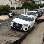 Landslide in San Lucido: part of the seafront collapses and two cars sink into the chasm