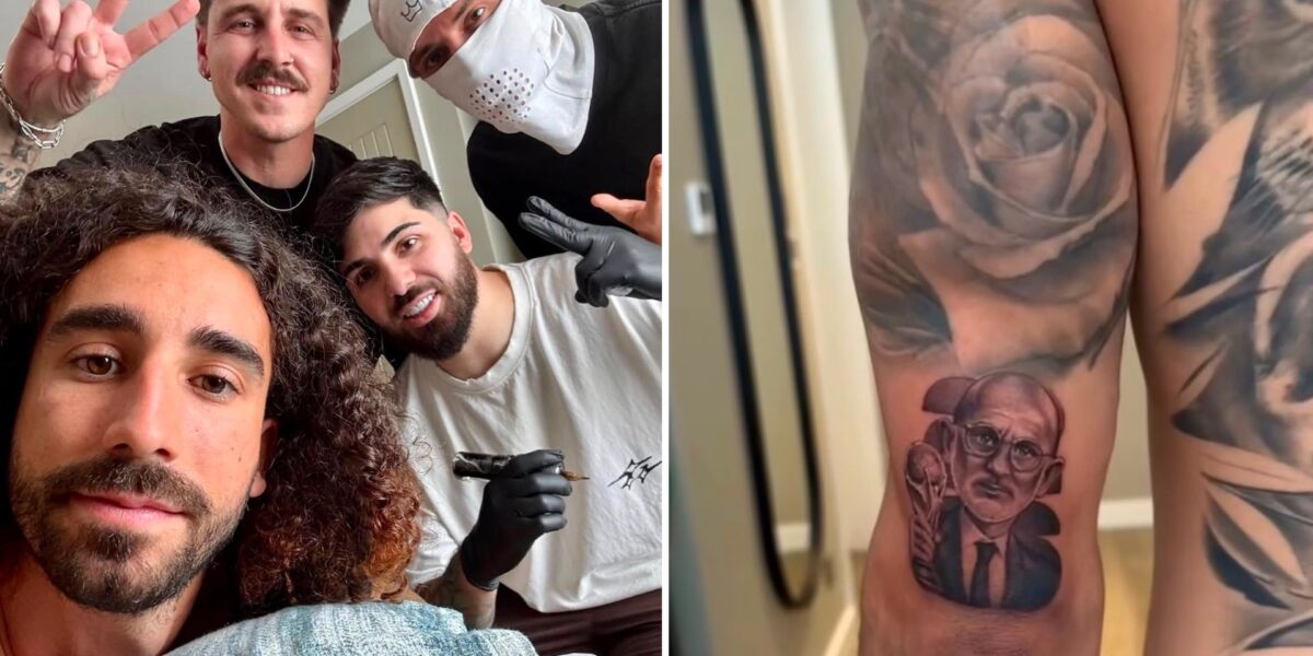 Cucurella keeps his promise: de la Fuente's face tattooed after his World Cup triumph