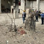 Messina, the collapse of Pistunina. The initial subsidence on the first floor, in the basement a pillar is bent PHOTO
