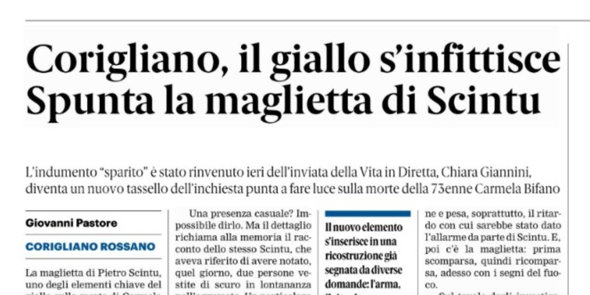 Press review 08-27-2026 Calabria editions