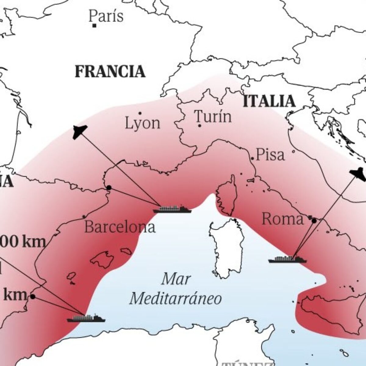 The map published by the Spanish newspaper EL MUNDO