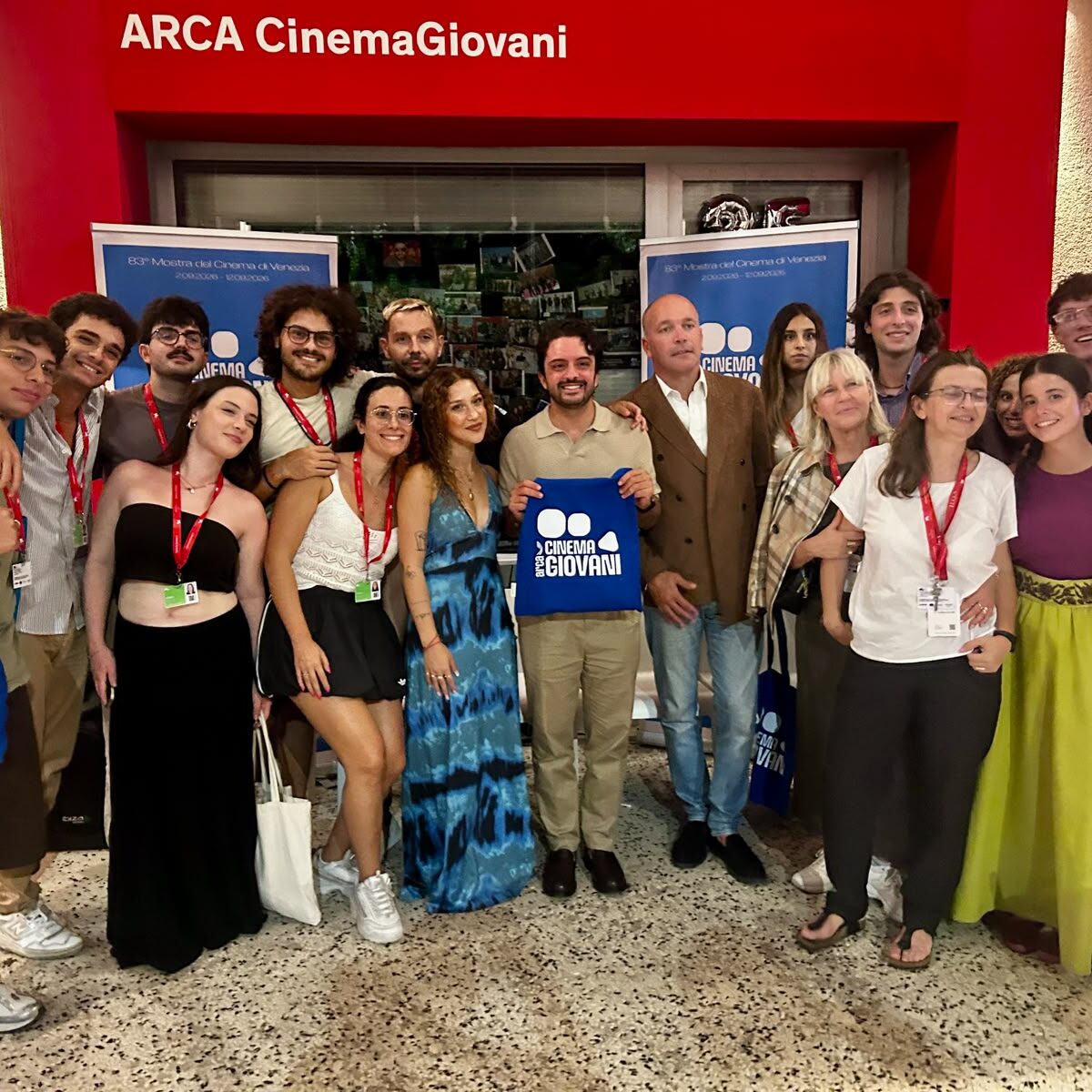 Fabio Schifilliti with the kids of the Arca Cinema Giovani Prize Venice 026
