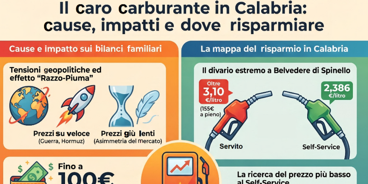 Full tanks put Calabria in crisis: petrol goes up and families' bills shrink