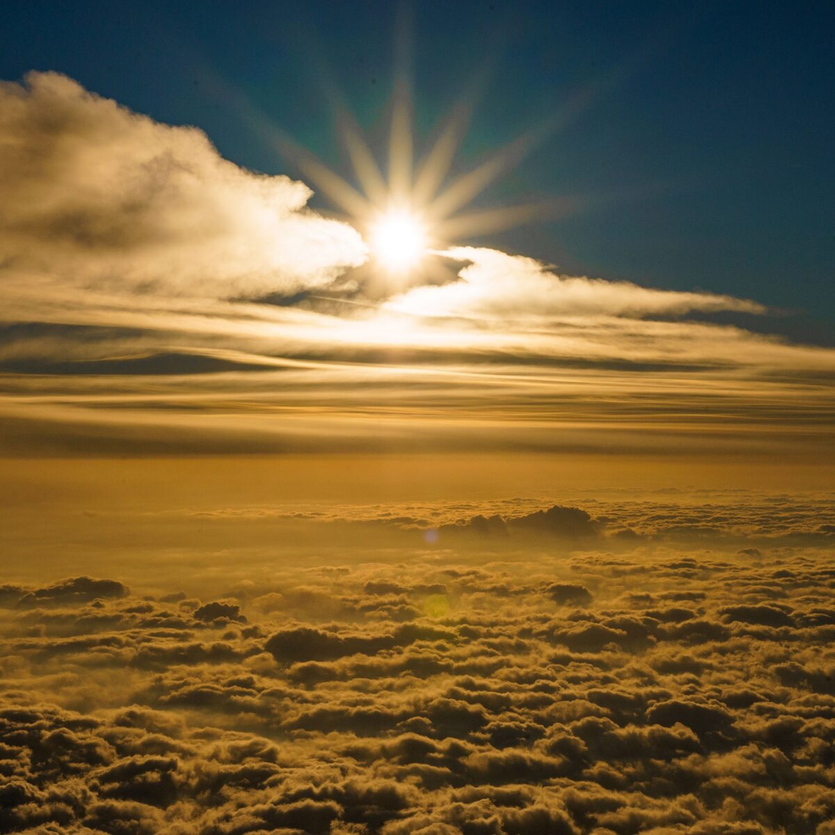Sun, clouds