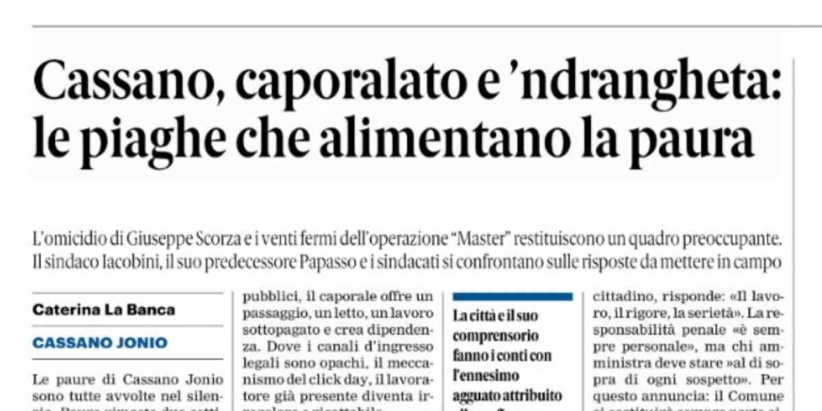 Press review 14-09-2026 Calabria editions