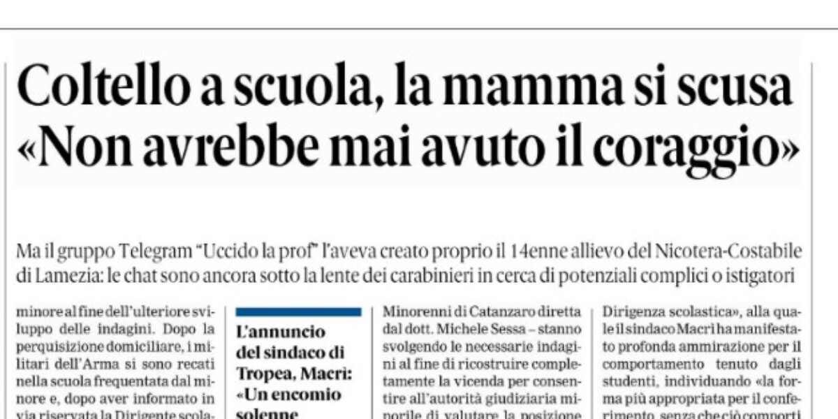 Press review 26-09-2026 Calabria editions