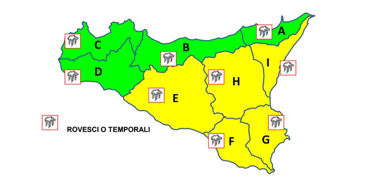 Sicily, yellow alert Tuesday: thunderstorms on the Messina Ionian Sea