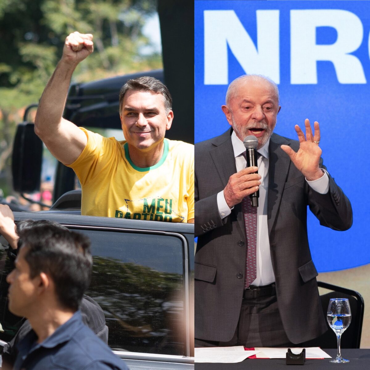 epa13279001 Brazilian presidential candidate Flavio Bolsonaro waves during a motorcade in Santa Barbara d'Oeste, Sao Paulo, Brazil, 03 October 2026. Brazil is scheduled to hold general elections on 04 October. EPA/Isaac Fontana